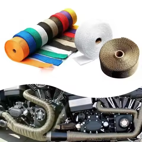 Roll Fiberglass Heat Shield Motorcycle Exhaust Thermal Tape Header Pipe Heat Wrap Tape Thermal Prote