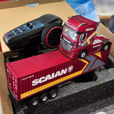 Wltoys 6408 1/64 RTR RC Car Mini 4WD Container Truck Drift Racing 2.4G Remote Control Tractor with T