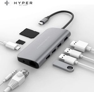 HyperDrive - HD30F 9 In 1 Type C hub 擴展器 USB-C Hdmi SD Ethernet 3.5mm - 灰色