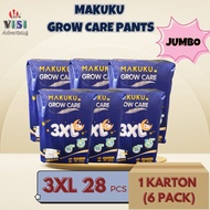 (1 CARTON PACKAGE) MAKUKU GROW CARE JUMBO 3XL/XXXL28 PANTS SAP DIAPERS