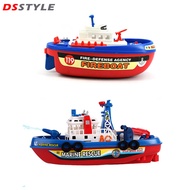 DSstyles เรือการดับเพลิงจำลองเรือดับเพลิงไฟฟ้าสำหรับเด็ก,เรือจำลองของเล่นของเล่นสระเรือแบบมีไฟดนตรี