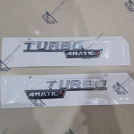 Mercedes Fender Emblem 4-Matic Turbobenz + Mercy Side Emblem - Chrome