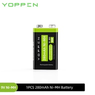YOPPEN 9V Ni-MH Rechargeable Battery With Battery Charger For Max Tag/Smart Tag/Guitar/Microphone