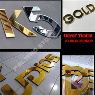 25cm(BISA PILIH HURUF)HURUF TIMBUL AKRILIK MIRROR UKURAN 25CM KETEBALAN 2 MM