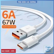 6A fast charging cable for XM USB - Type C. 67W fast charging cable, Type C charging cable, Type C f