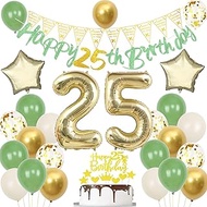 Balloon 25th Birthday Green Gold Decoration 25th Birthday Man Woman 25th Birthday Cake Decoration Go