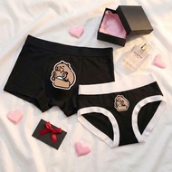 Boxer Briefs Cute Bear Design Black And White Underwear Set For Women With Matching Boxer Shorts And