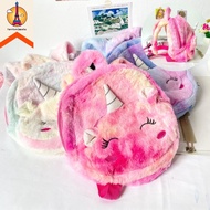 Unicorn Fur Backpack Plushie Material Unicorn Horn Backpack Birthday Gift Office School Stationery R
