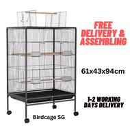 Bird Cage Assembled Parrot Cage with Trolley Big Cage for Small to Medium Bird & Parrot (Local Set)