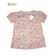 (7-8y) Jkids original brand kids girls round neck short sleeve cotton blouse