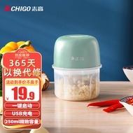 志高（CHIGO） 绞肉机 大容量家用电动搅拌机绞馅机搅肉碎肉机多功能料理机 K1207绿色（250ML/PP碗）
