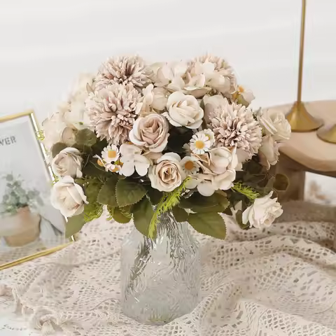 Delicate Silk Rose Tea Bud Sunflower Christmas Wedding Decoration Home Valentine's Day Dandelion Hyd