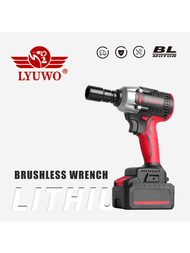 Lyuwo無線沖擊扳手套裝- 420n.m高扭矩,無刷電機,led工作燈,可充電鋰電池,非常適合汽車技師使用