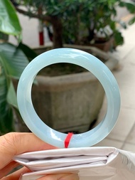 冰種翡翠天然翡翠玉鐲A玉手鐲 玉鈪 • 冰種天空藍翡翠福鐲