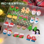[NS287] 3Pcs christmas decorations nail accessories christmas resin clay christmas accessories 3D na