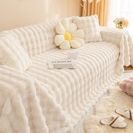 KY/🍒Home Fabric Cream Style Sofa Cover Cloth Anti-Scratching Sofa Towel Winter Plush Sofa Cover Pack Sofa Cover Cover BR