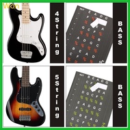 Won 1 Sheet Bass Scale Label Stickers Bass Fret Stickers Musical Note Bass Decals