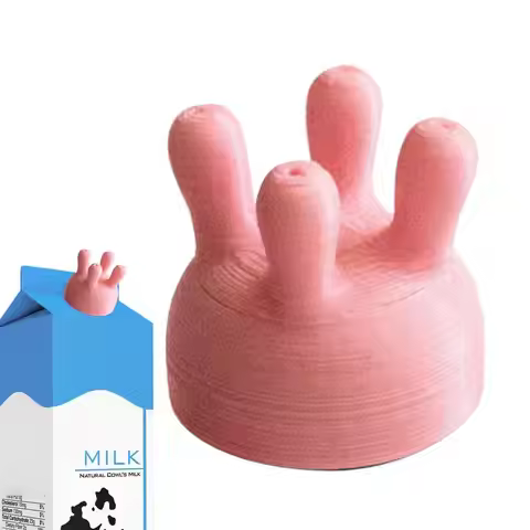 Cow Udder Milk Carton Cap Kitchen Utilities 3D Printing Funny Pouring Milk Bottle Cap Silicone Lid f
