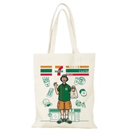 7-Eleven Canvas Bag - 7-ELEVEN Convenience Store Printed Single Shoulder Eco-Friendly Shopping Bag, 