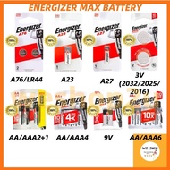 (NEW STORE OFFER)    Energizer Max A76 LR44 A23 ECR2032 3V E92 AAA E91 AA CR2032 3V 6LF22 9V 522 203