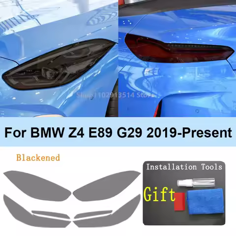 For BMW Z4 E89 G29 2019-2023 Car Headlight Protective Film Vinyl Restoration Transparent Black TPU C