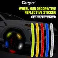Ceyes 20 Pcs Car Wheel Hub Sticker High Reflective Stripe Tape for Motorcycle Car Night Driving