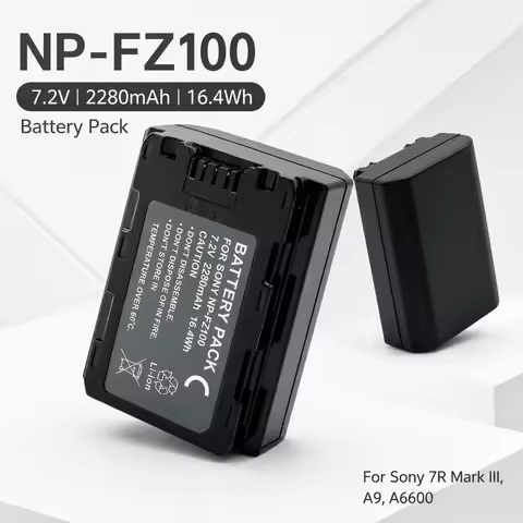 Camera Battery NP-FZ100 2280mAh Rechargeable Replacement For Sony 7R Mark III A7III A7SIII A7R III A