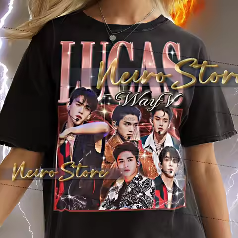 LUCAS WAYV Shirt - Retro Tees Bootleg Tshirt K-Pop Idol Sweatshirt