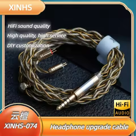 XINHS Single Crystal Copper Gold Plated Mixed Graphene HiFi Earphone Upgrade Cable MMCX 2PIN Suitabl
