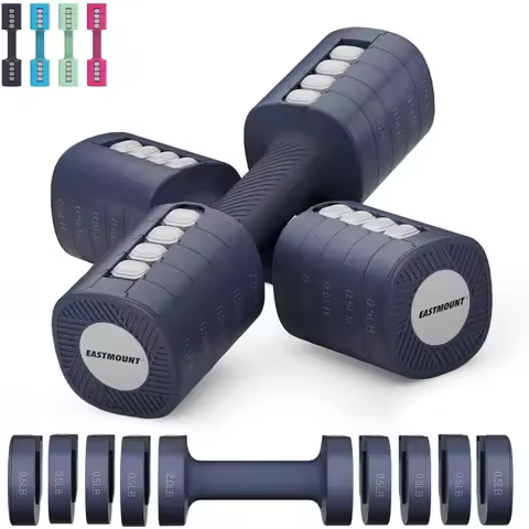 Adjustable Weight Dumbbells Set of 2, 8 in 1 Hand Weights for Women 2lb/3lb/4lb/5lb/6lb Dumbbell Wei