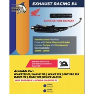EKZOS EXHAUST MUFFLER ESPADA E4 E5 E6 RS150 WAVE110 DASH 2 APLHA WAVE125 FI FUTURE FI CUTTING STANDA