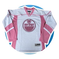 JERSEY HOCKEY OILERS REEBOK NHL MLB NBA NFL PINK