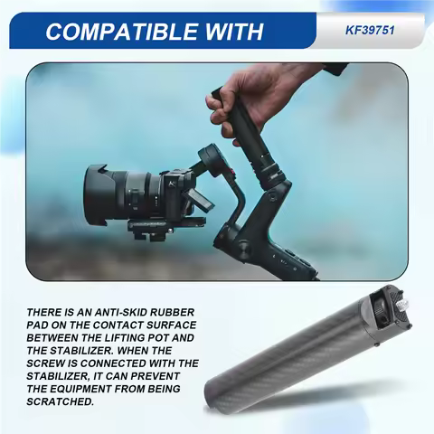 A68Z Carbon Fiber Handle Gimbal Grip Cold Shoe Mount Adapter For Zhiyun WEEBILL S LAB Stabilizer For
