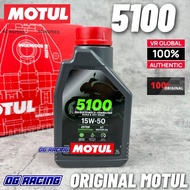 ORIGINAL MOTUL 5100 Semi Synthetic Ester 10W40 15W50 Engine Oil 4T/ Minyak Hitam 1L MOTUL 5100 15W50