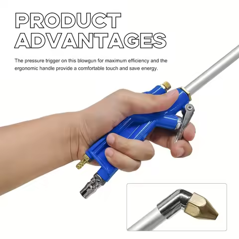 Adjustable Air Pressure Blow Dust Gun Pneumatic Wash Gun 109cm Flexible Hose Engine Oil Cleaner EU