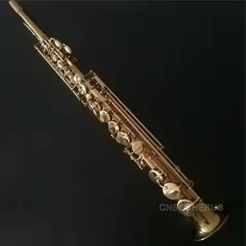Professional Gold type Soprano Saxophone Straight Bb Sax With Case