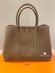 全新Hermes 大象灰Garden Party 30 Stamp Z