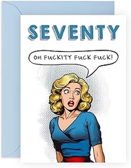 Central 23 70th Birthday Card for Women - Seventy Oh F*ckity F*ck - 70th Birthday Card Gifts for Sis