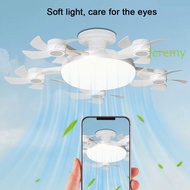 JEREMY1 5 Heads Ceiling Fan Light, Wind Speed Adjustable with Remote Control Hanging Fan with LED Li