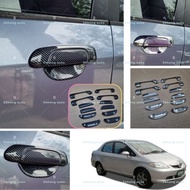 Honda city 2003-2007 car door Handle bowl cover carbon fiber accessories skhongauto