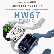 นาฬิกาข้อมือสมาร์ทวอทช์ HW67 PLUS NFC บลูทูธ 1.9 นิ้ว พร้อมที่ชาร์จไร้สาย คุยแบบกําหนดเอง ฟิตเนส