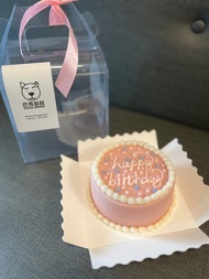 限自取 現貨 巴克叔叔 4吋簡約粉紅 寵物蛋糕 狗狗蛋糕