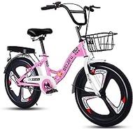 Fashionable Simplicity Adult Bicycle 16/18/20/22 Inches Foldable Bicycles for Men Woman Carbon Steel Frame (Color : Pink, Size : 18in)