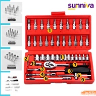 46/53 Pcs Universal Car Garage Repair Tools Socket Wrench Set With Case Spanner Wrenches