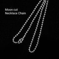 5537#Moon Cut Chain 月型切面项链#Promo*Original Moon Cut Necklaces Chain/Rantai Leher Pure Silver 925 Neck