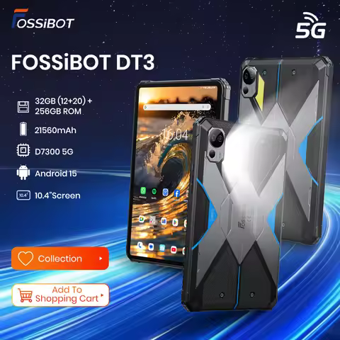 FOSSiBOT DT3 5G Rugged Tablet Android 15 Tablet,Up To 32GB+256GB ROM,66W Fast Charge 10.4" Display,2