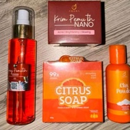 AMORA SET COMBO 4 IN 1 ( SPRAY + KRIM + SABUN + CLAY MASKER