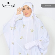 ALIFAH Mukena Terusan Dewasa Putih Terbaru Katun Rayon Jumbo Bahan Adem Bordir Mewah Mukenah Langsun