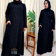 Gamis Abaya Hitam Dengan Payet Hitam Motif A