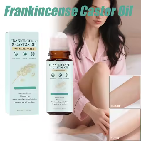 Frankincense Castor Oil Rollerball Soothing & Nourishing Roll-On Oil Improve Dryness Repair Portable